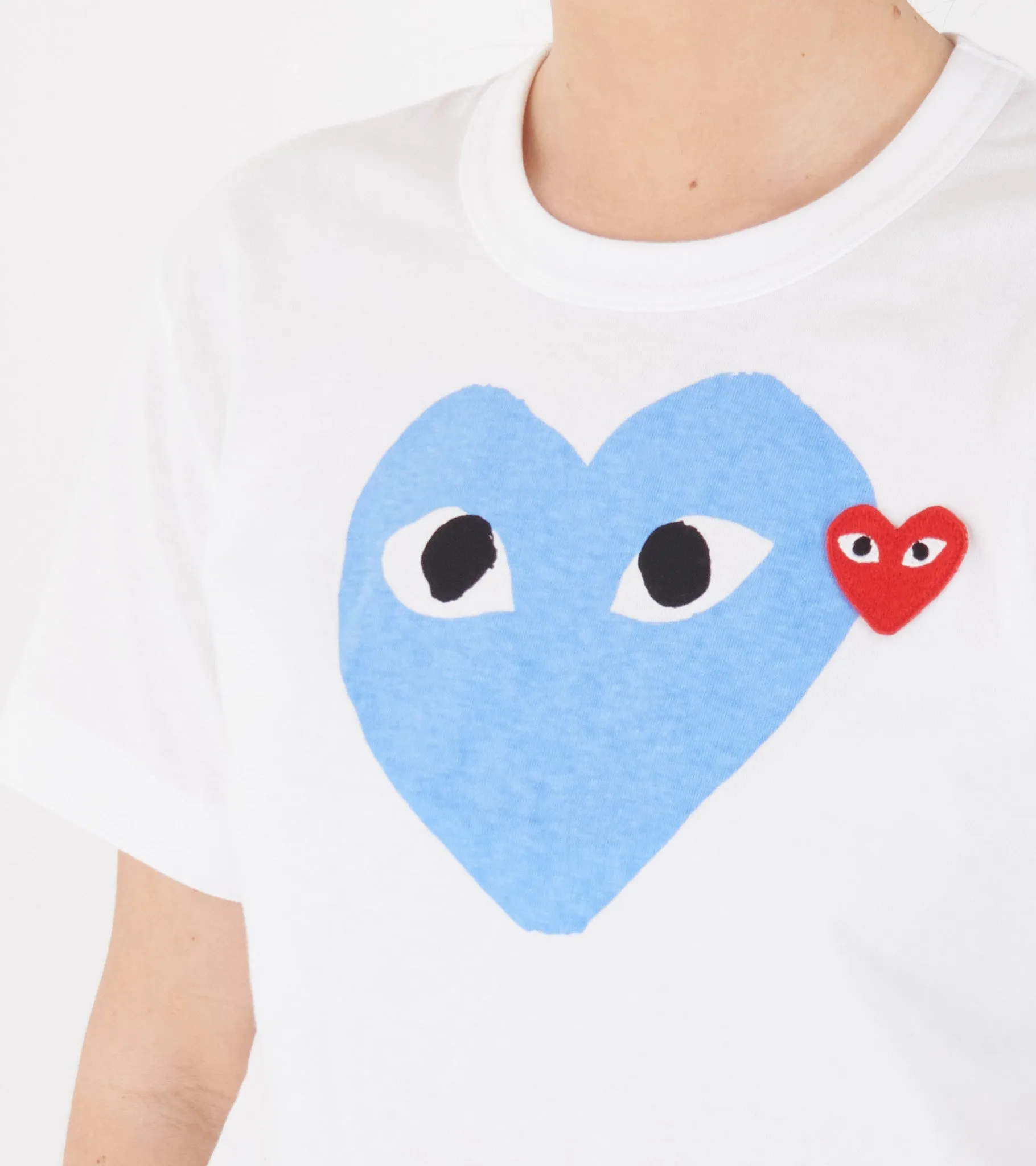 U Big Blue Heart T-shirt White
