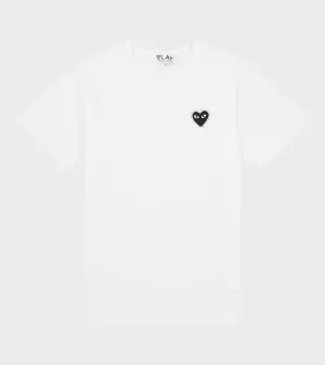 U T-Shirt Black Rhinestone Emblem White