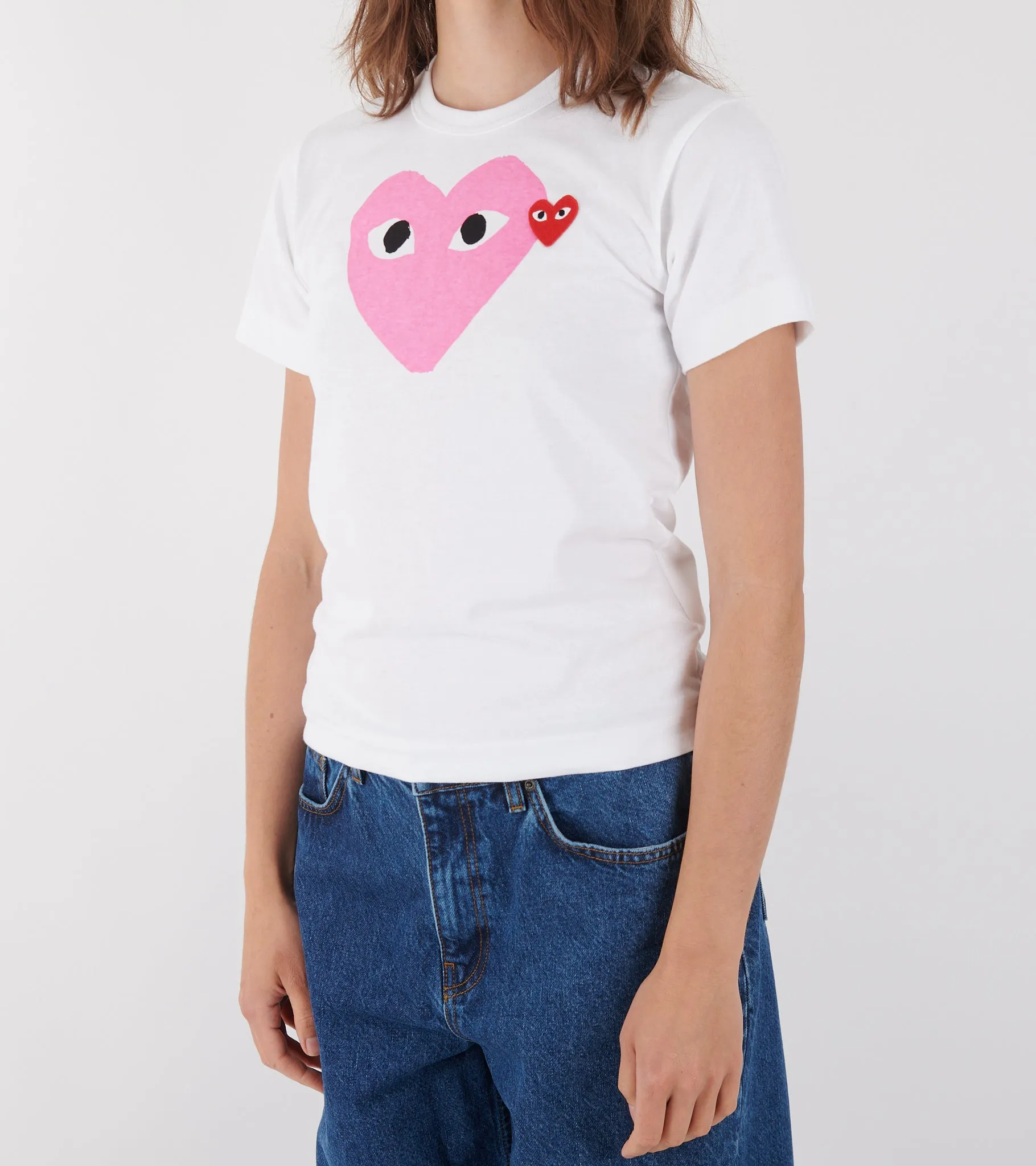 U T-Shirt Red Emblem Pink Heart