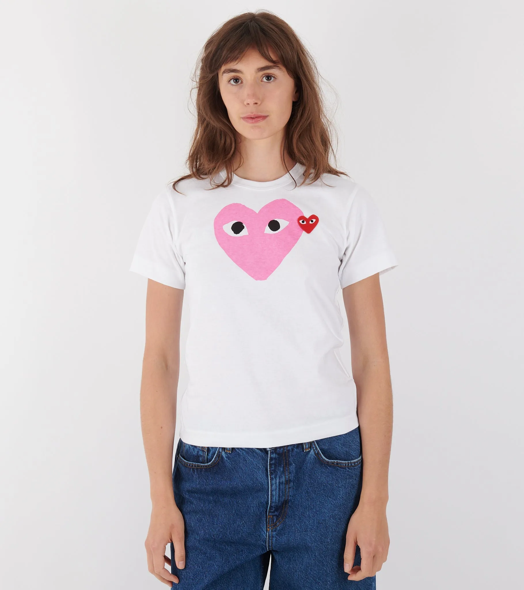 U T-Shirt Red Emblem Pink Heart