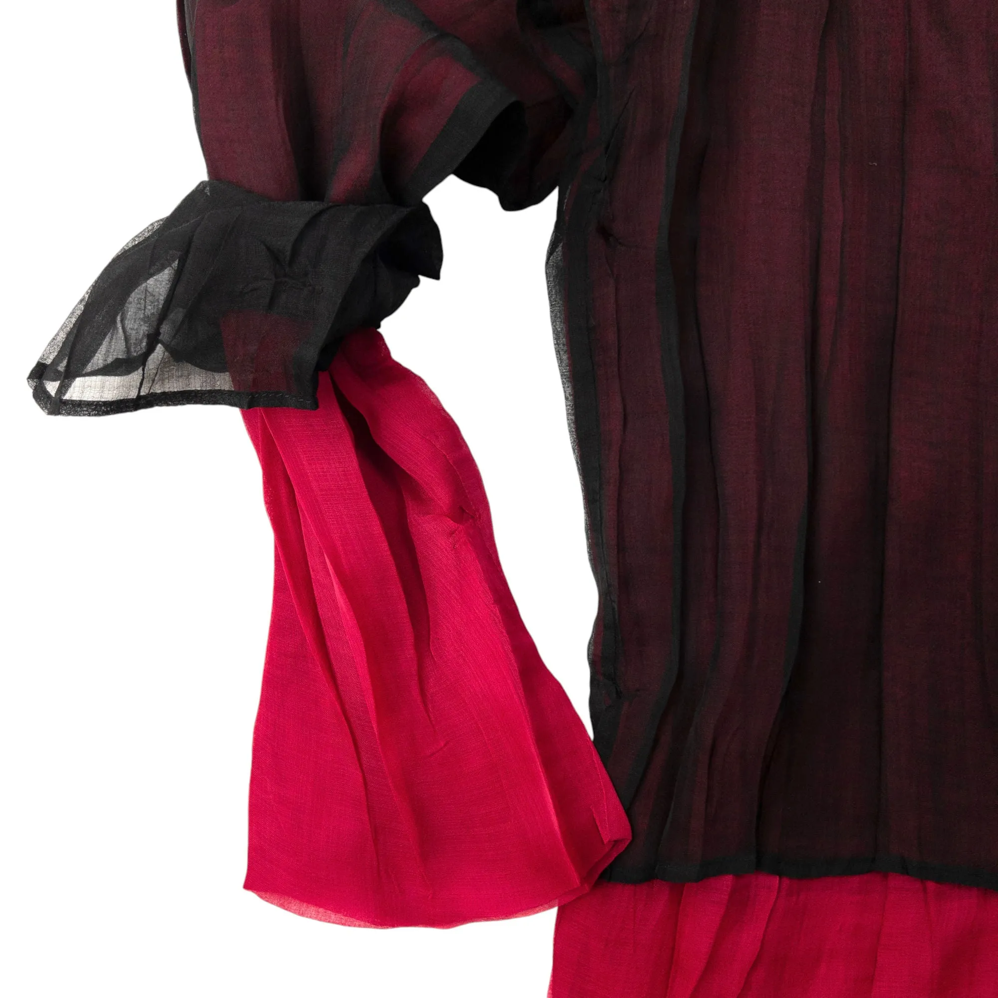 Vintage Issey Miyake Layered Button Up Blouse Shirt Womens Size S