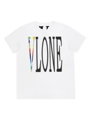Vlone Staple Rainbow Colour Logo T-shirt SS23 (White)