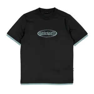 WASTED PARIS YARD T-NINE T-SHIRT // BLACK/LIGHT BLUE