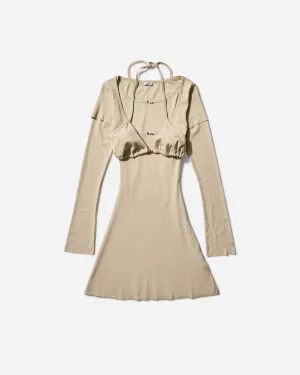 Women's Overlayered Dress Beige