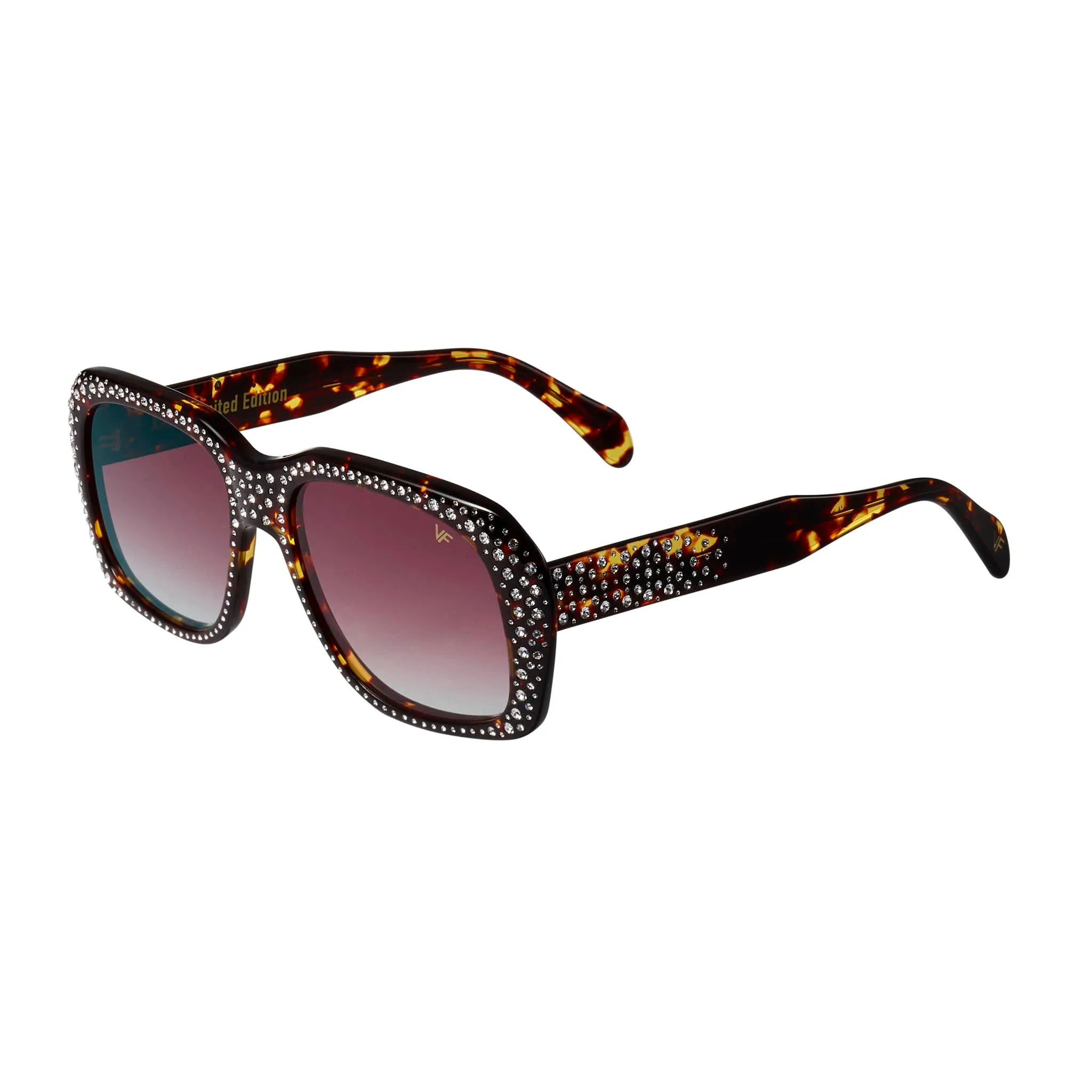 XXL Brown Tortoise Acetate Swarovski Crystals Edition