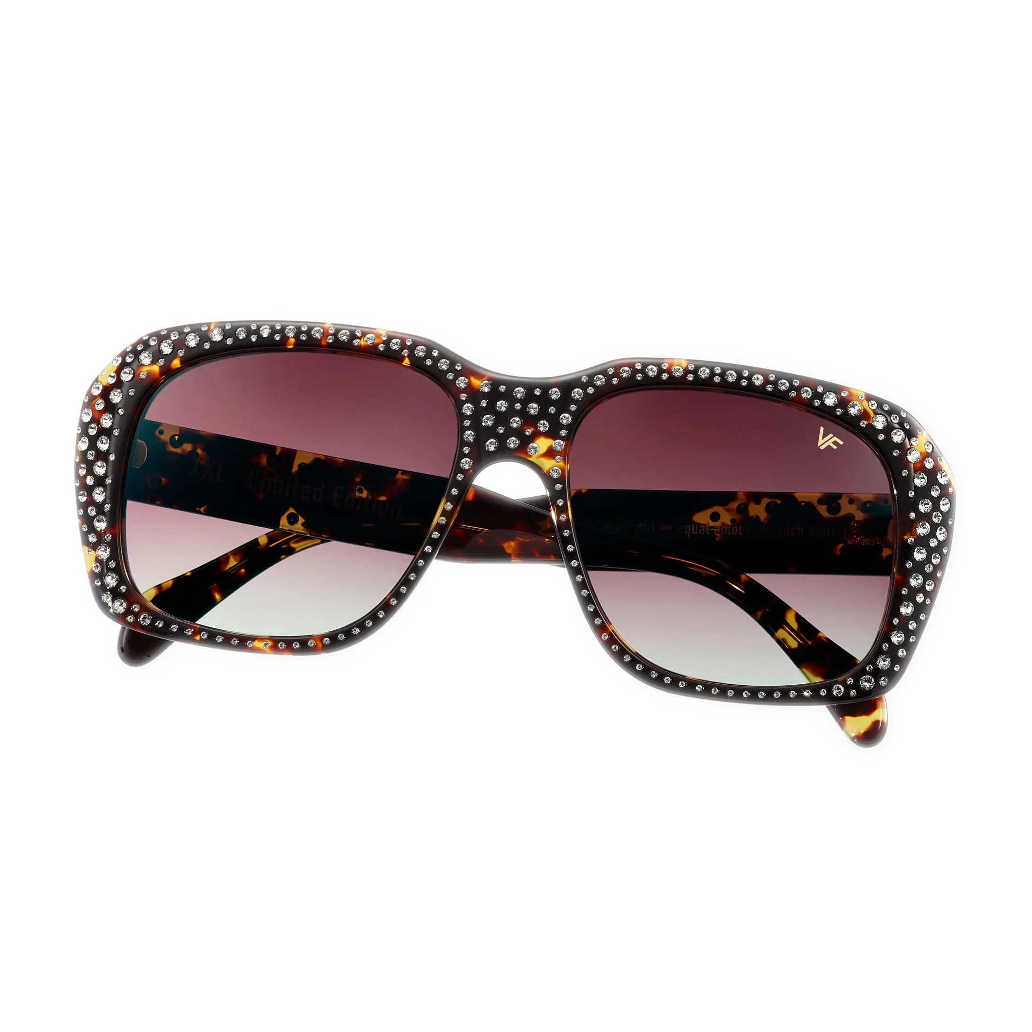 XXL Brown Tortoise Acetate Swarovski Crystals Edition